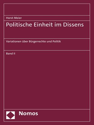 cover image of Politische Einheit im Dissens